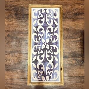 blue/white textured wall art